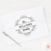 Boerderij stijl familienaam Monogram bruiloft Ronde Sticker (Envelop)