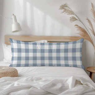Boerderij Stofblauw Rustieke Gingham Check Plaid Lichaamskussen