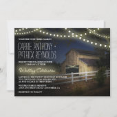 Boerderij String Lights rustieke schuur bruiloft u Kaart (Voorkant)