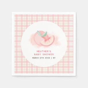 Boerderij Sweet Pink Gingham Perzik Baby shower Servet