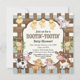 Boerderij-Thema Baby Shower Ontwerp - Mooie Boerde Kaart