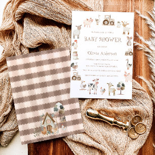 Boerderij thema genderneutraal Baby shower Kaart