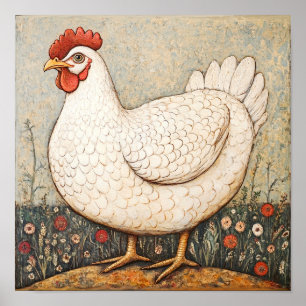 Boerderij Thema Keuken Wandkunst Hen Art Print