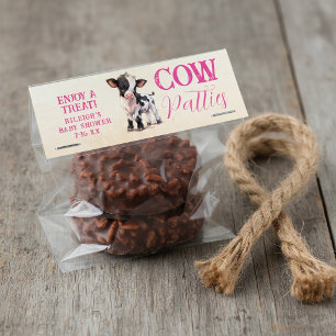 Boerderij thema/koe baby shower favor voedsel labe