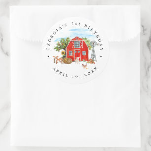 Boerderij Thema Verjaardagsfeest Bedankje Cadeautj Ronde Sticker
