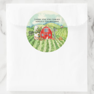 Boerderij Thema Verjaardagsfeest Bedankje Cadeautj Ronde Sticker