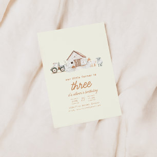 Boerderij Thema Verjaardagsfeest met Dierenuitnodi Kaart