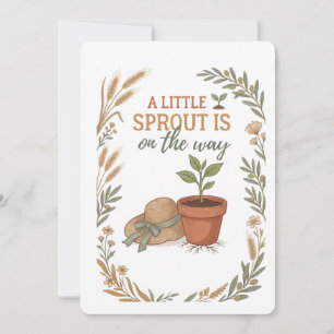 Boerderij-tot-Tafel Kleine Spruit Baby Shower Kaart