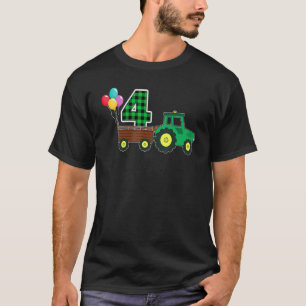 Boerderij Tractor 4e verjaardag vierde jaartal T-shirt