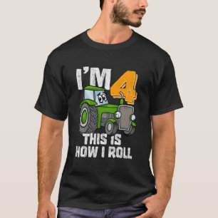 Boerderij Tractor 4e Verjaardagsfeestje Vier 4 Jaa T-shirt