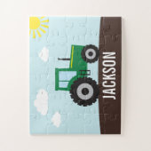 Boerderij Tractor Green en Yellow Jigzaag Puzzle Legpuzzel (Verticaal)
