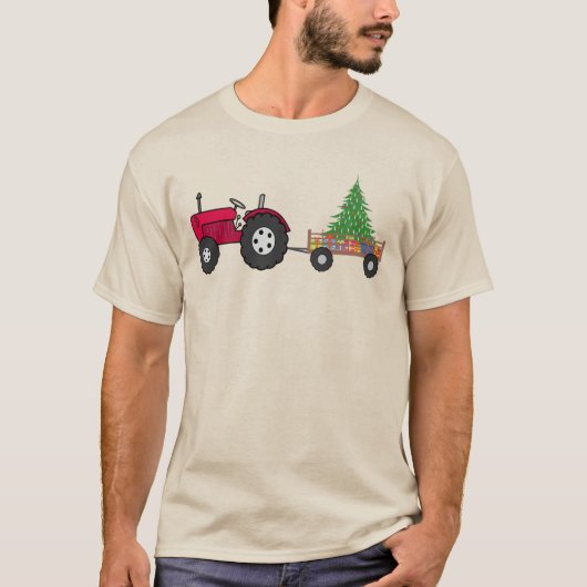 Boerderij Tractor-kerst T-shirt (Voorkant)