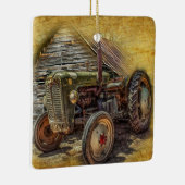  Boerderij tractor Old Barn Shed Keramisch Ornament (Rechts)