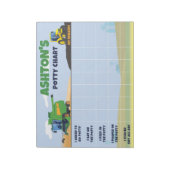 Boerderij Tractor Potty Chart Gepersonaliseerde Na Notitieblok (Gedraaid)