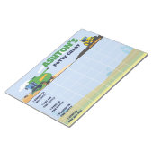 Boerderij Tractor Potty Chart Gepersonaliseerde Na Notitieblok (Schuin)