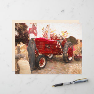 Boerderij Tractor Red Rustic Autumn Harvest