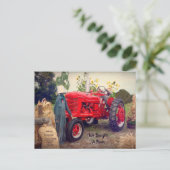 Boerderij Tractor Red Rustic Land dat we verplaats Briefkaart (Staand voorkant)
