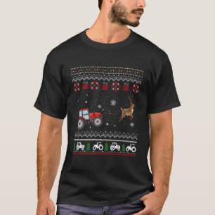 Boerderij Tractor Rendier Leuke Lelijke Kerstboer  T-shirt