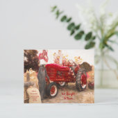 Boerderij Tractor Rood We hebben Rustic Moving ve Briefkaart (Staand voorkant)