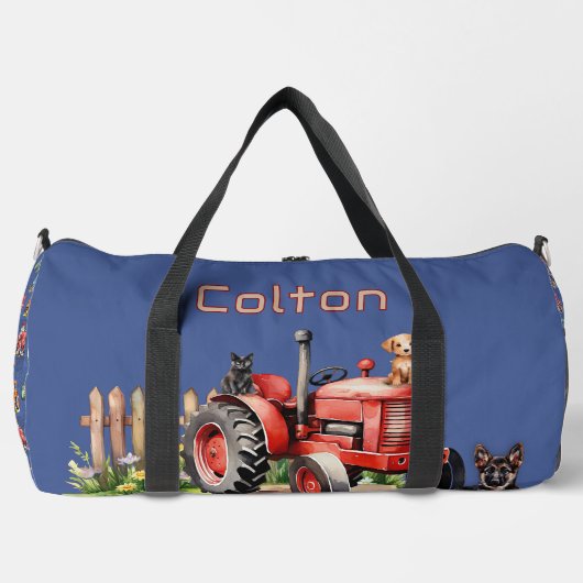 Boerderij Tractoren Kinder gepersonaliseerd Plunjezak (Voorkant)