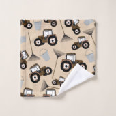 Boerderij tractorpatroonpatroonuitrusting bad handdoek (Wasdoekje)