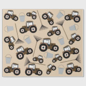 Boerderij tractorpatroonpatroonuitrusting cadeaupapier (Vlak)