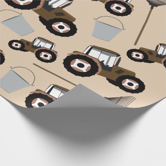 Boerderij tractorpatroonpatroonuitrusting cadeaupapier (Hoek)