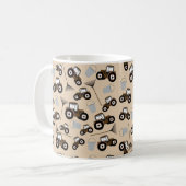 Boerderij tractorpatroonpatroonuitrusting koffiemok (Voorkant links)