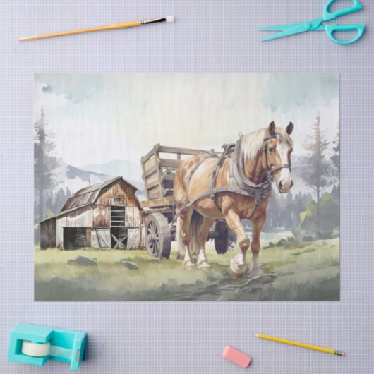 Boerderij Trekpaard Tissuepapier (Craft)