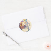 Boerderij Trouwdoos Koe Bewaar de datum Ronde Sticker (Envelop)