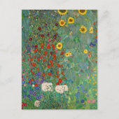Boerderij tuin met zonnebloemen door Gustav Klimt Briefkaart (Voorkant)