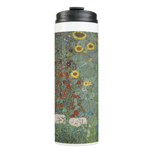 Boerderij tuin met zonnebloemen door Gustav Klimt Thermosbeker (Voorkant)