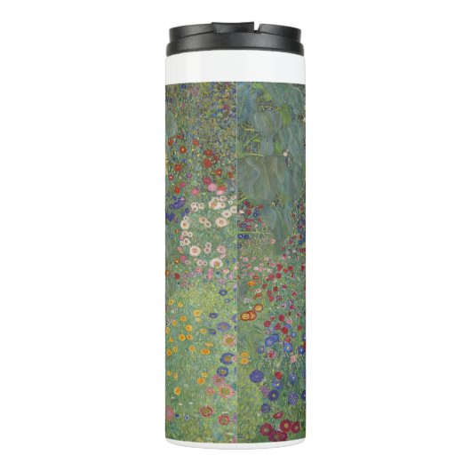 Boerderij tuin met zonnebloemen door Gustav Klimt Thermosbeker (Achterkant)