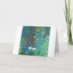 Boerderij tuin met zonnebloemen, Gustav Klimt Kaart