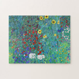 Boerderij tuin met zonnebloemen, Gustav Klimt Legpuzzel