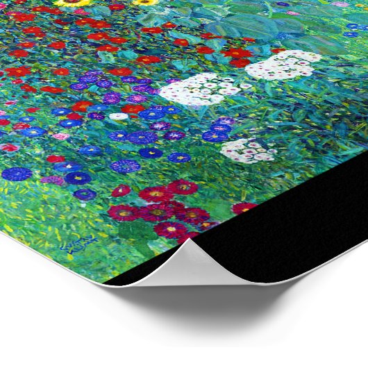 Boerderij tuin met zonnebloemen, Gustav Klimt Poster (Hoek)