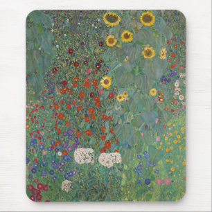 Boerderij Tuinbloemen door Gustav Klimt Painting Muismat