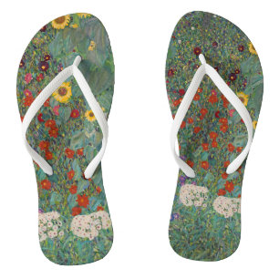 Boerderij Tuinbloemen door Gustav Klimt Painting Teenslippers