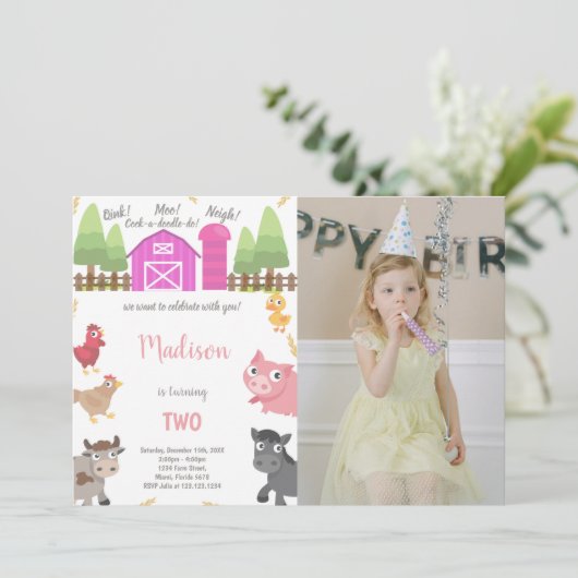 Boerderij Uitnodigingen voor kinderen (Staand voorkant)