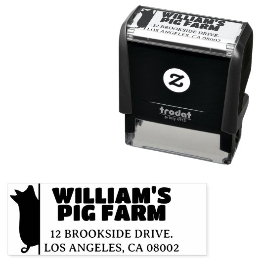 Boerderij Uniek Modern Pig Business Retouradres Zelfinktende Stempel (In situ)