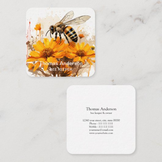 Boerderij van bijen Bee Houder Visitekaartje (Voorkant / Achterkant)