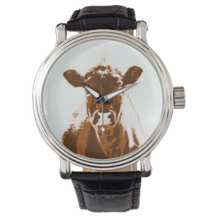Boerderij van bruine Koe Horloge