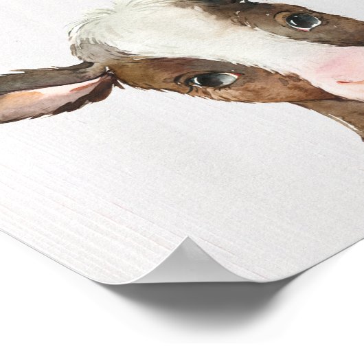 Boerderij van bruine Koe — zure kunst — afdrukken Poster (Hoek)