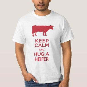 Boerderij van Cow Lover Keep Calm Hug a Heifer T-shirt