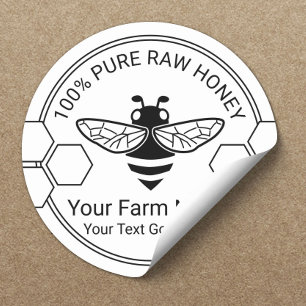 Boerderij van de imker Honey Jar Organic Bee Apiar Ronde Sticker