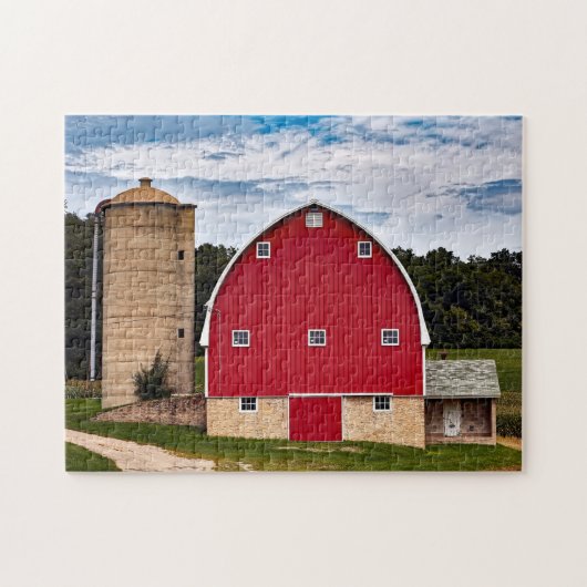 Boerderij van de Rode Barn Legpuzzel (Horizontaal)