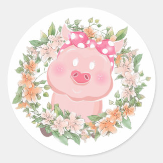 Boerderij van de veeteelt Gift Idea Women Girls Fl Ronde Sticker