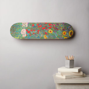Boerderij van Gustav Klimt met zonnebloemen Skateboard