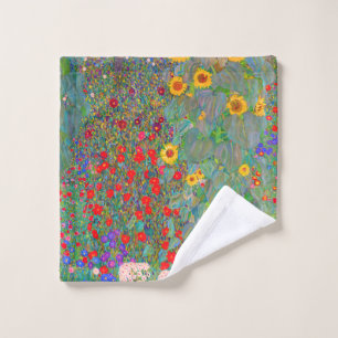 Boerderij van Gustav Klimt met zonnebloemen Washandje