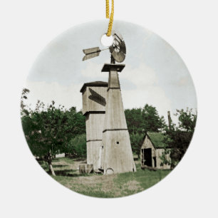 Boerderij van het platteland van 1890 Colorsplash  Keramisch Ornament